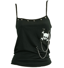 PUNK CLOTHING - STUDS SKULL WHITE